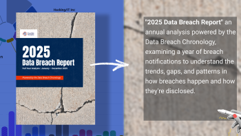 Header Image - "2025 Data Breach Report" an annual analysis powered by the Data Breach Chronology,examining a year of breach notifications to understand the trends, gaps, and patterns in how breaches happen and how they're disclosed.