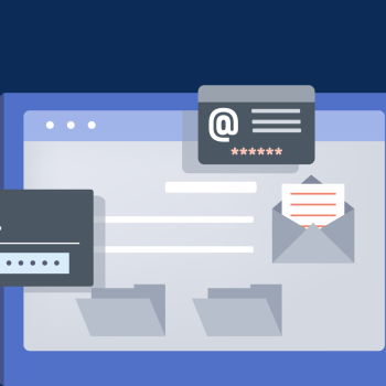 Web browsers in shades of blue with email and file icons on top
