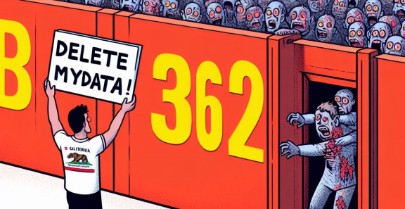 Like a wall holding off a horde of zombie-like data brokers, SB 362, the Delete Act, will help protect your privacy!